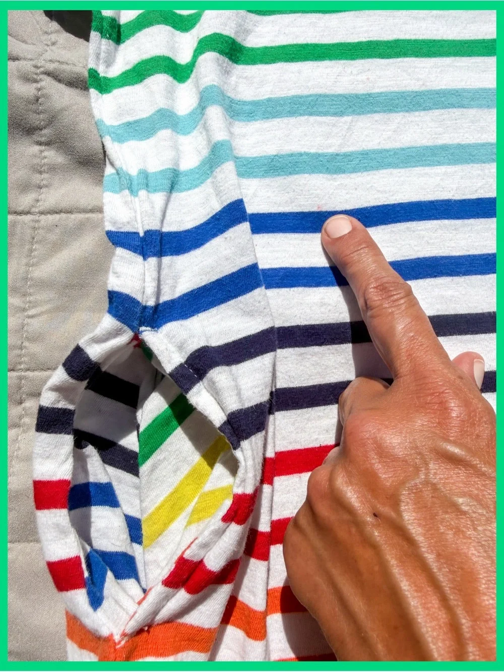 FLAWED DISCOUNT Primary Rainbow Stripe T-Shirt Dress Kid's Size 7-8 Jersey Girl - Picture 4 of 9